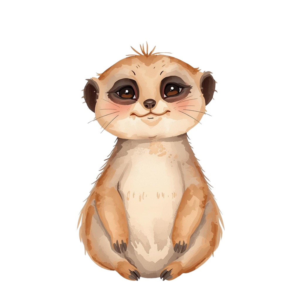 コロッと可愛い水彩画動物クリップアート素材18点セット|PNG背景透過