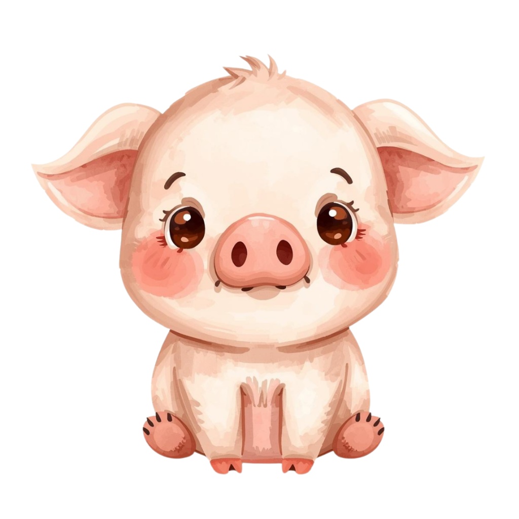 コロッと可愛い水彩画動物クリップアート素材18点セット|PNG背景透過