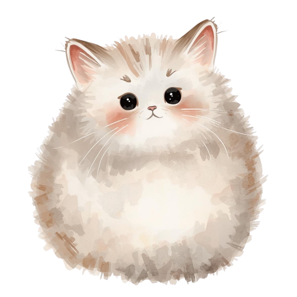 コロッと可愛い水彩画動物クリップアート素材18点セット|PNG背景透過