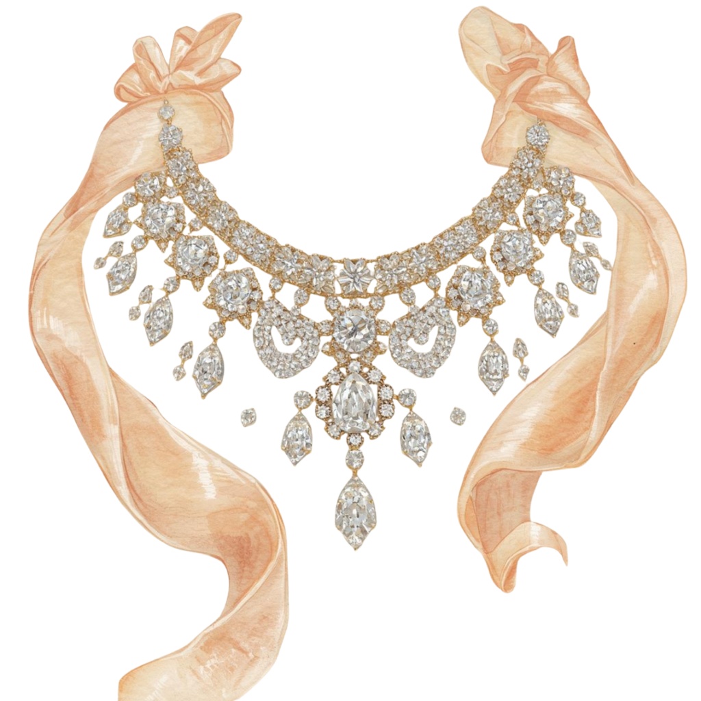 水彩画アンティークアクセサリーのクリップアート素材23点セット|PNG背景透過