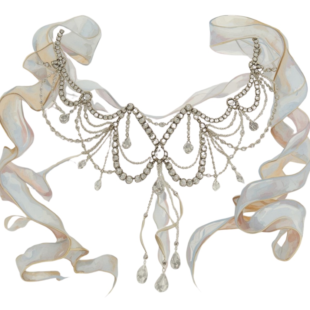 水彩画アンティークアクセサリーのクリップアート素材23点セット|PNG背景透過