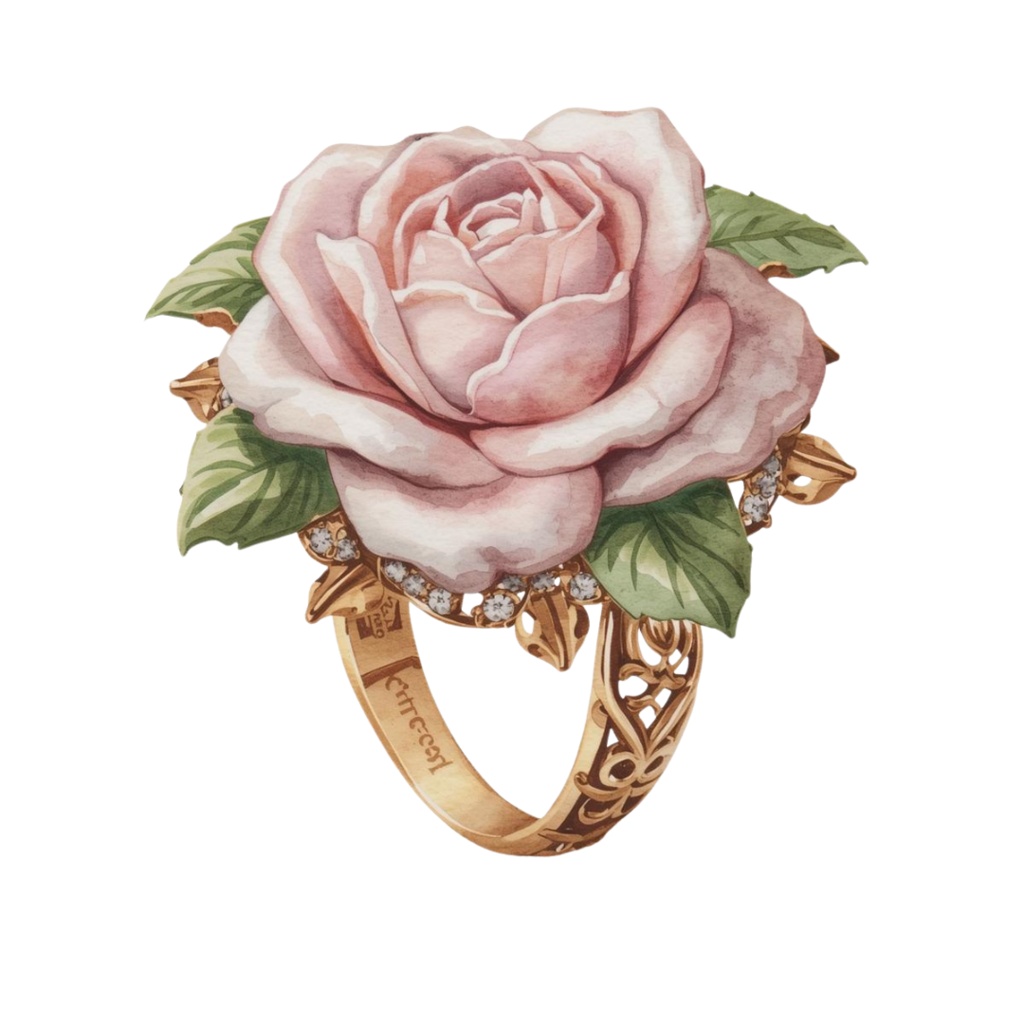 水彩画アンティークアクセサリーのクリップアート素材23点セット|PNG背景透過