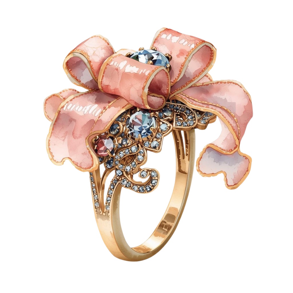 水彩画アンティークアクセサリーのクリップアート素材23点セット|PNG背景透過