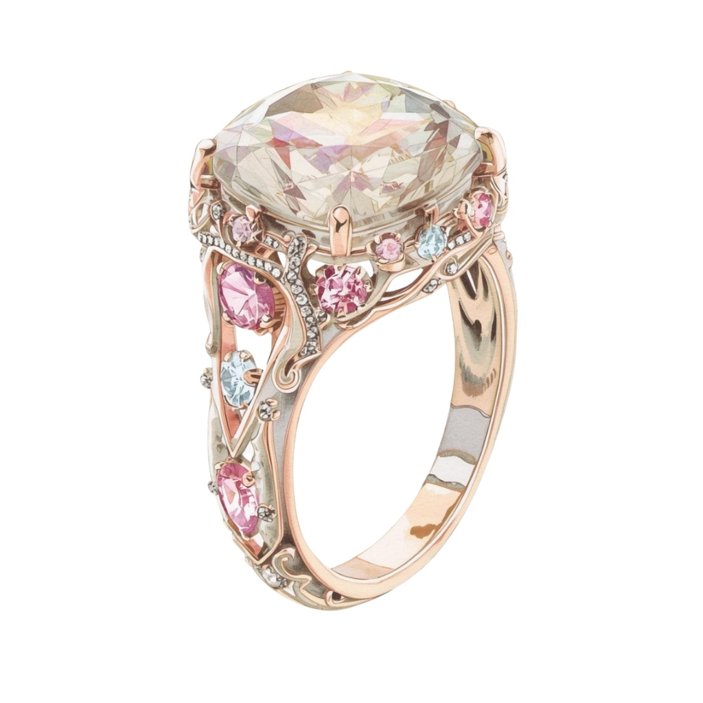 水彩画アンティークアクセサリーのクリップアート素材23点セット|PNG背景透過