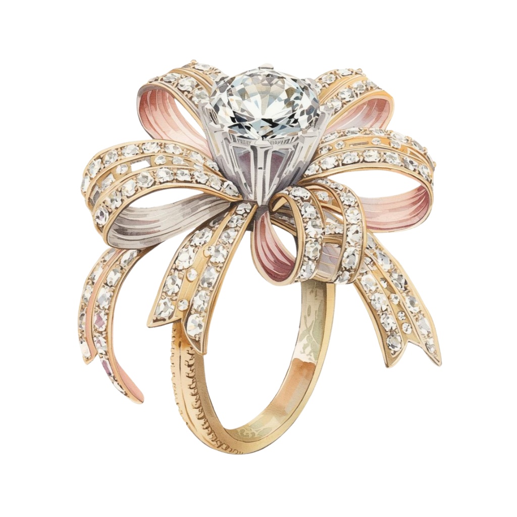 水彩画アンティークアクセサリーのクリップアート素材23点セット|PNG背景透過