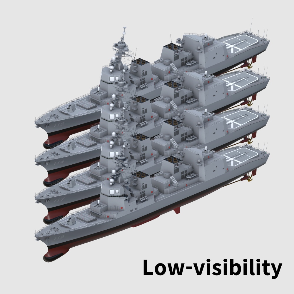 あきづき型護衛艦 3Dモデルセット ver1.0A(Unityゲーム向け/VRC可)