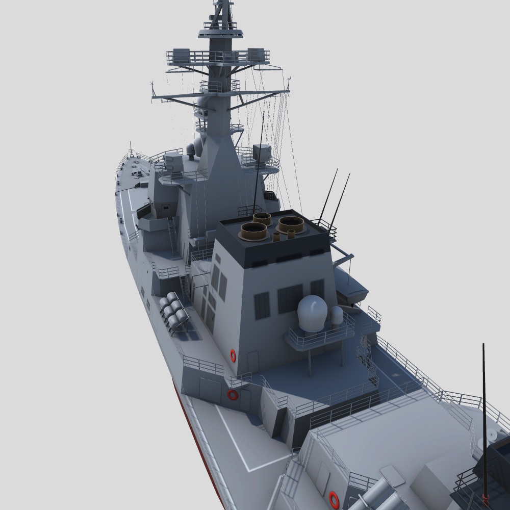 あきづき型護衛艦 3Dモデルセット ver1.0A(Unityゲーム向け/VRC可)