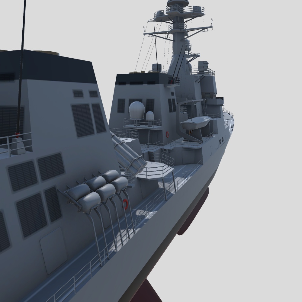 あきづき型護衛艦 3Dモデルセット ver1.0A(Unityゲーム向け/VRC可
