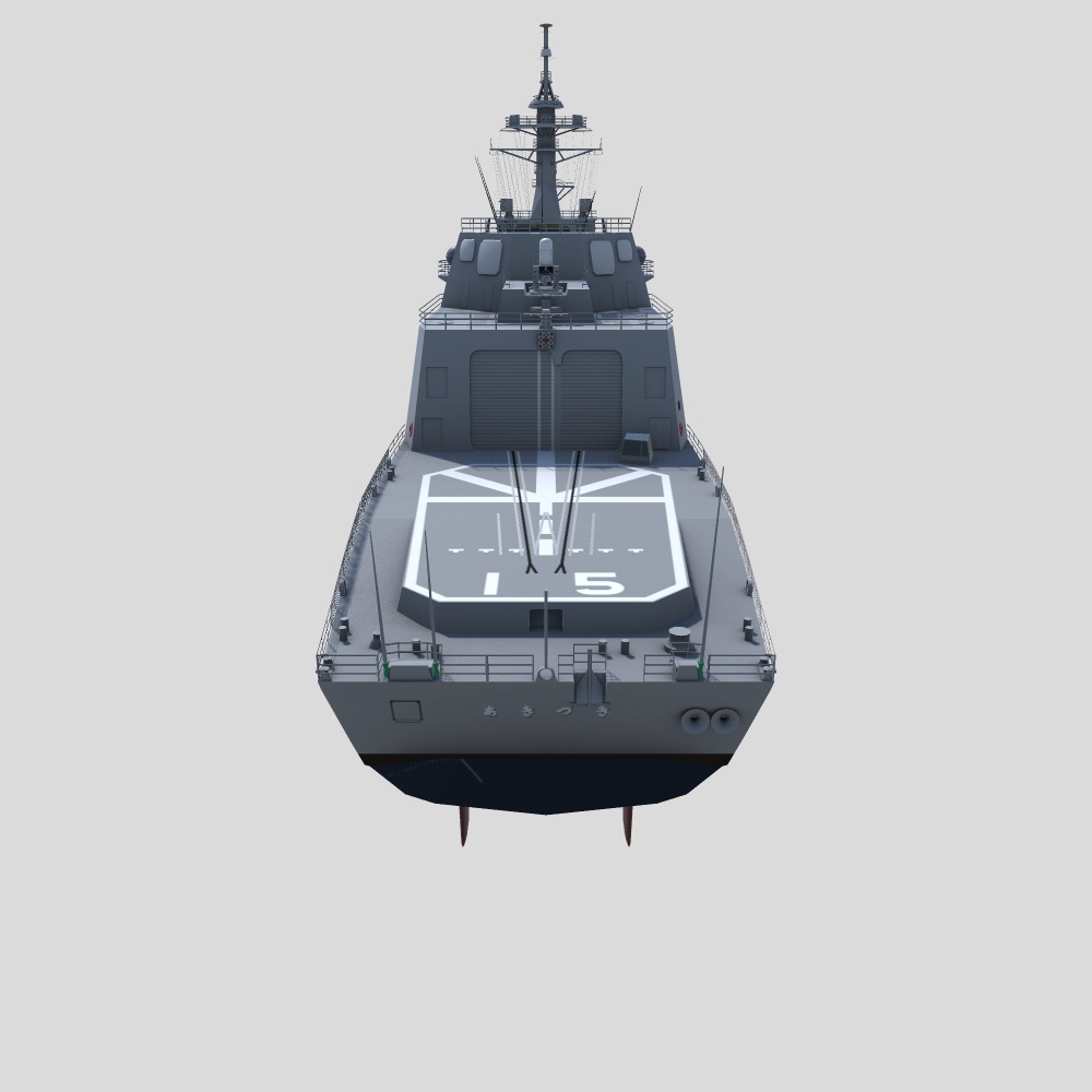 あきづき型護衛艦 3Dモデルセット ver1.0A(Unityゲーム向け/VRC可)