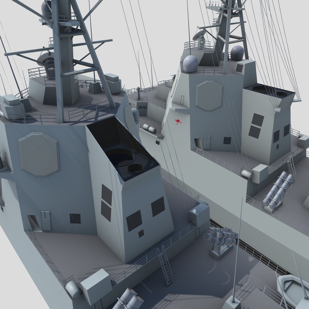 <2種セット>アルバロ・デ・バサン級フリゲート/ホバート級駆逐艦 3Dモデルセット ver1.0(Unityゲーム向け/VRC可)