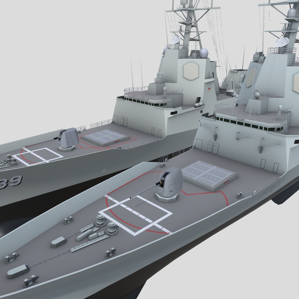 <2種セット>アルバロ・デ・バサン級フリゲート/ホバート級駆逐艦 3Dモデルセット ver1.0(Unityゲーム向け/VRC可)