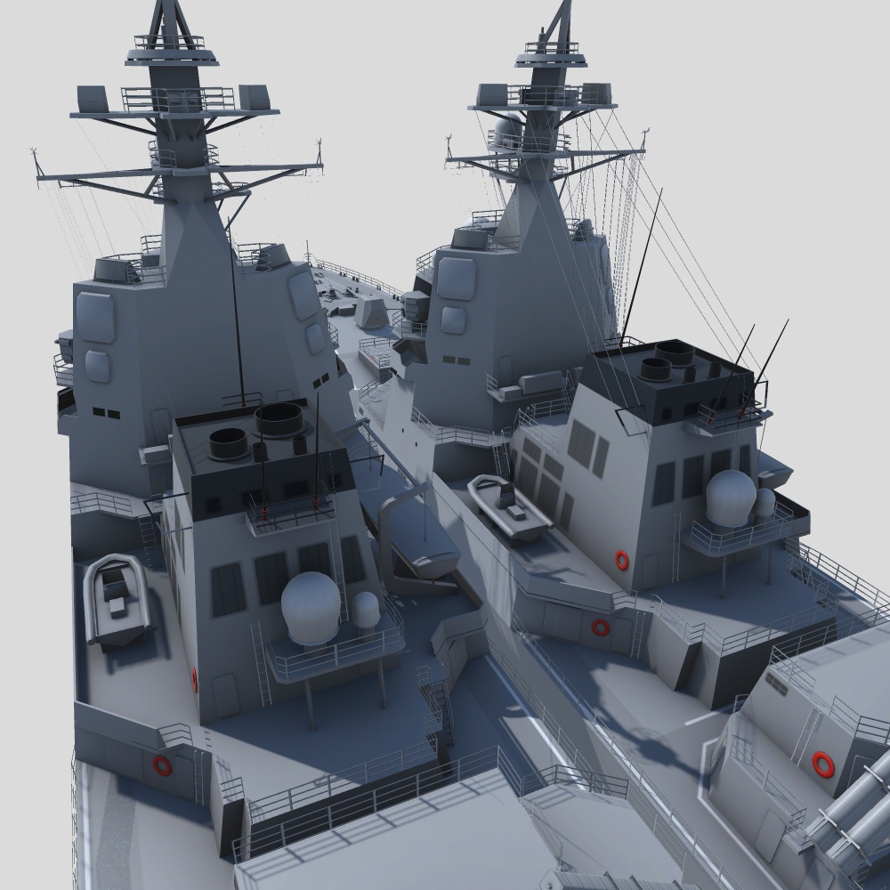 あさひ型護衛艦 3Dモデルセット ver1.0A(Unityゲーム向け/VRC可)