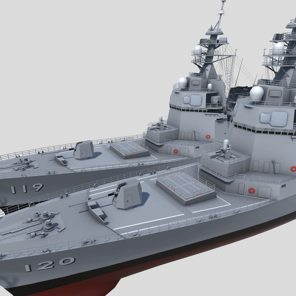 あさひ型護衛艦 3Dモデルセット ver1.0A(Unityゲーム向け/VRC可)