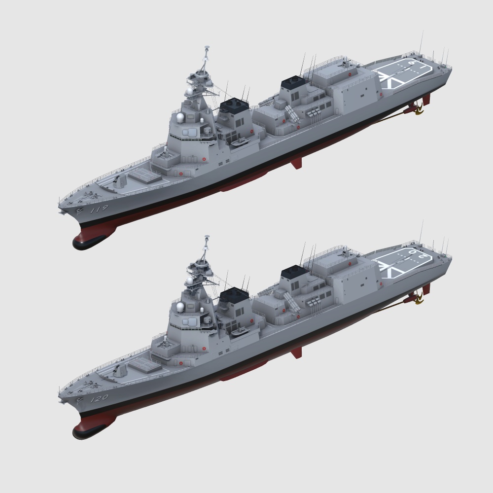 あさひ型護衛艦 3Dモデルセット ver1.0A(Unityゲーム向け/VRC可)