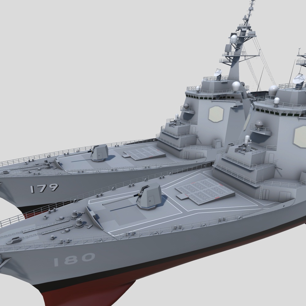 まや型護衛艦 3Dモデルセット ver1.0(Unityゲーム向け/VRC可)