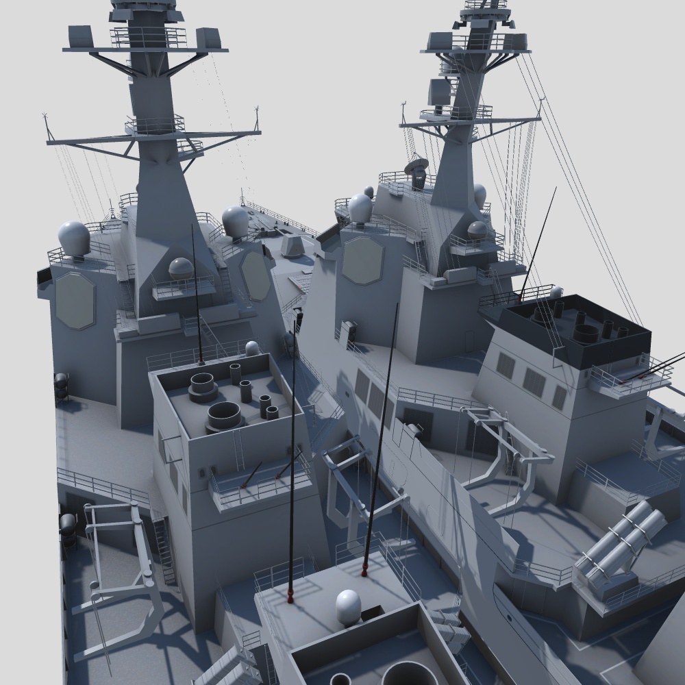 まや型護衛艦 3Dモデルセット ver1.0(Unityゲーム向け/VRC可)