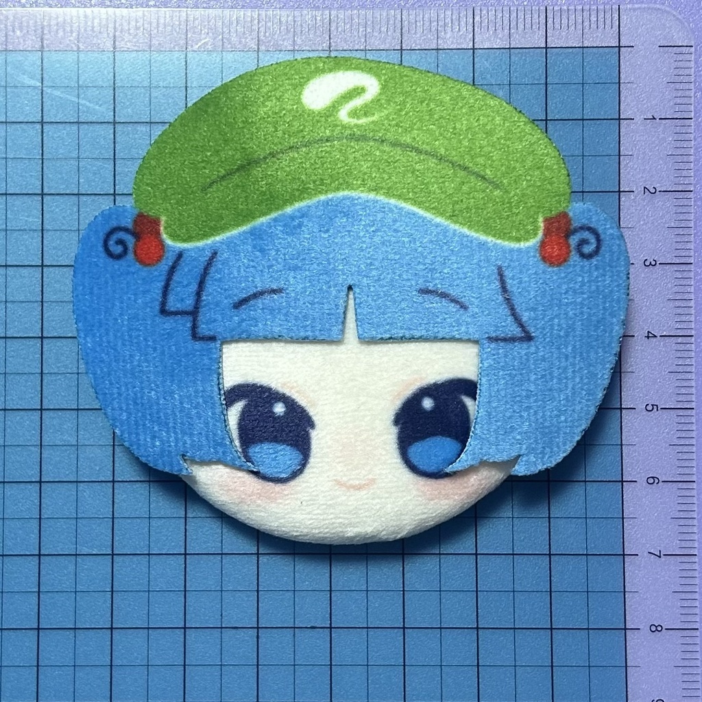 河城にとりの3Dぬいぐるみぷにぷに缶バッジ