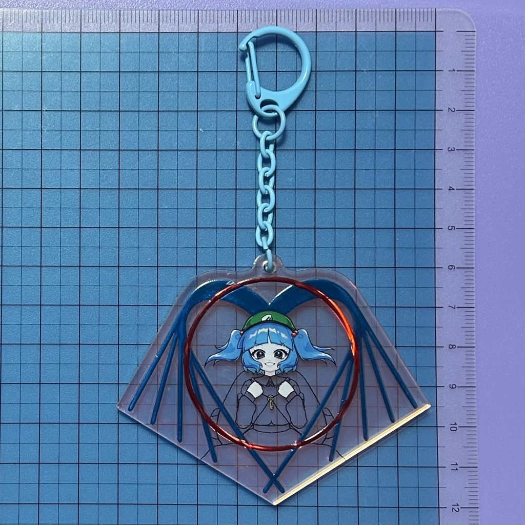 河城にとりの光学「オプティカルカモフラージュ」コールド箔全面ホログラムオーロラアクリルキーホルダー