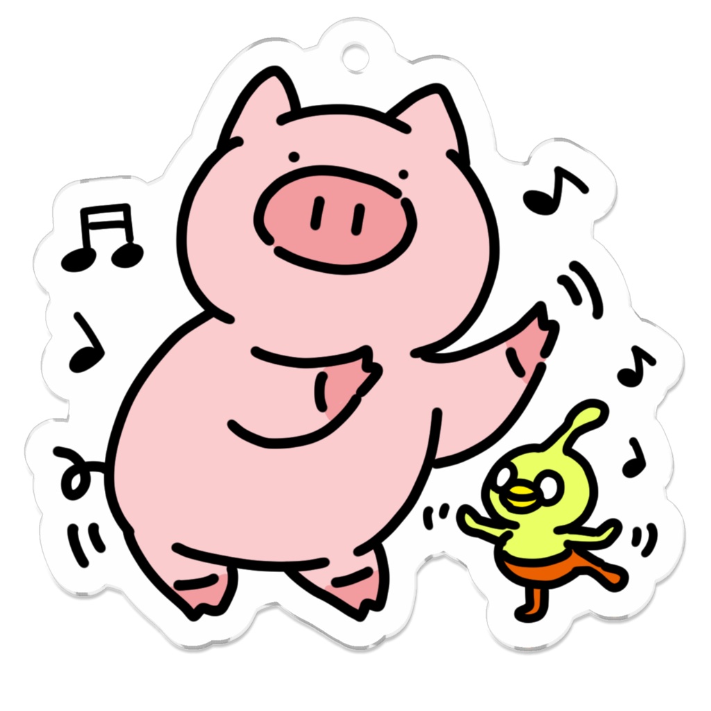 ぶーちゃんとおコタんのアクリルキーホルダー【ダンス】