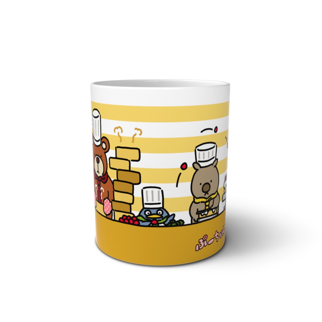 ぶーちゃんとおコタんのマグカップ【パティシエ】