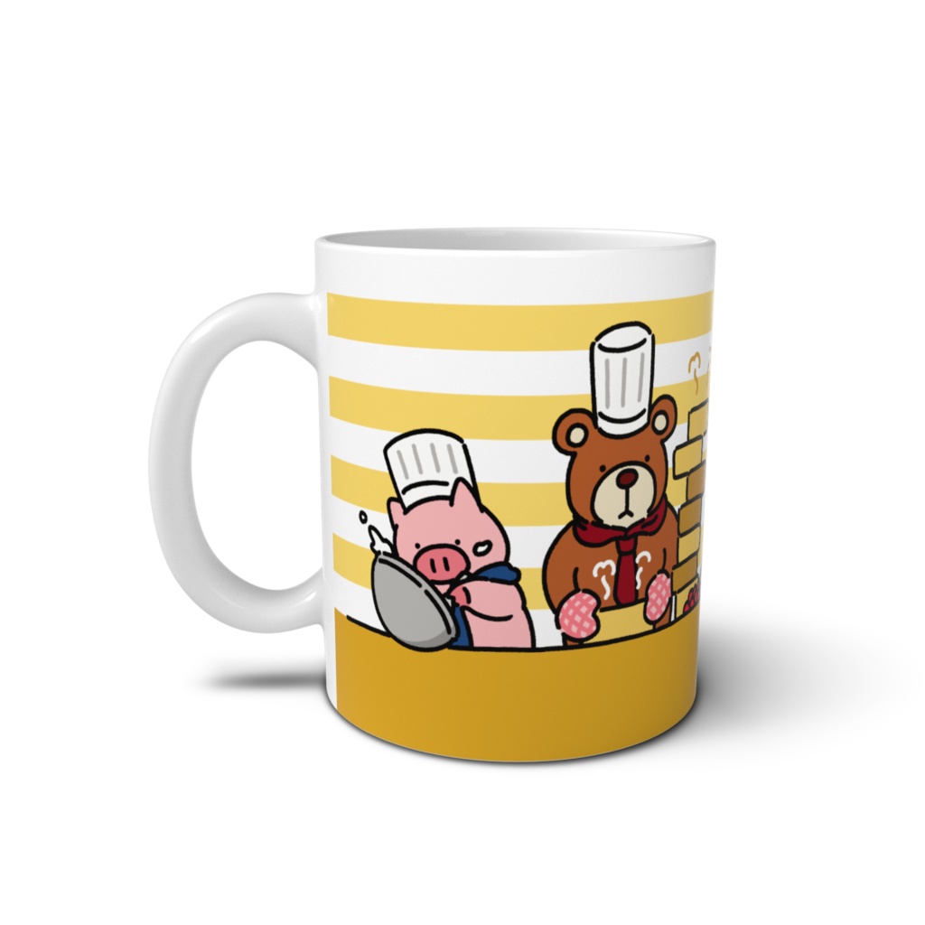 ぶーちゃんとおコタんのマグカップ【パティシエ】