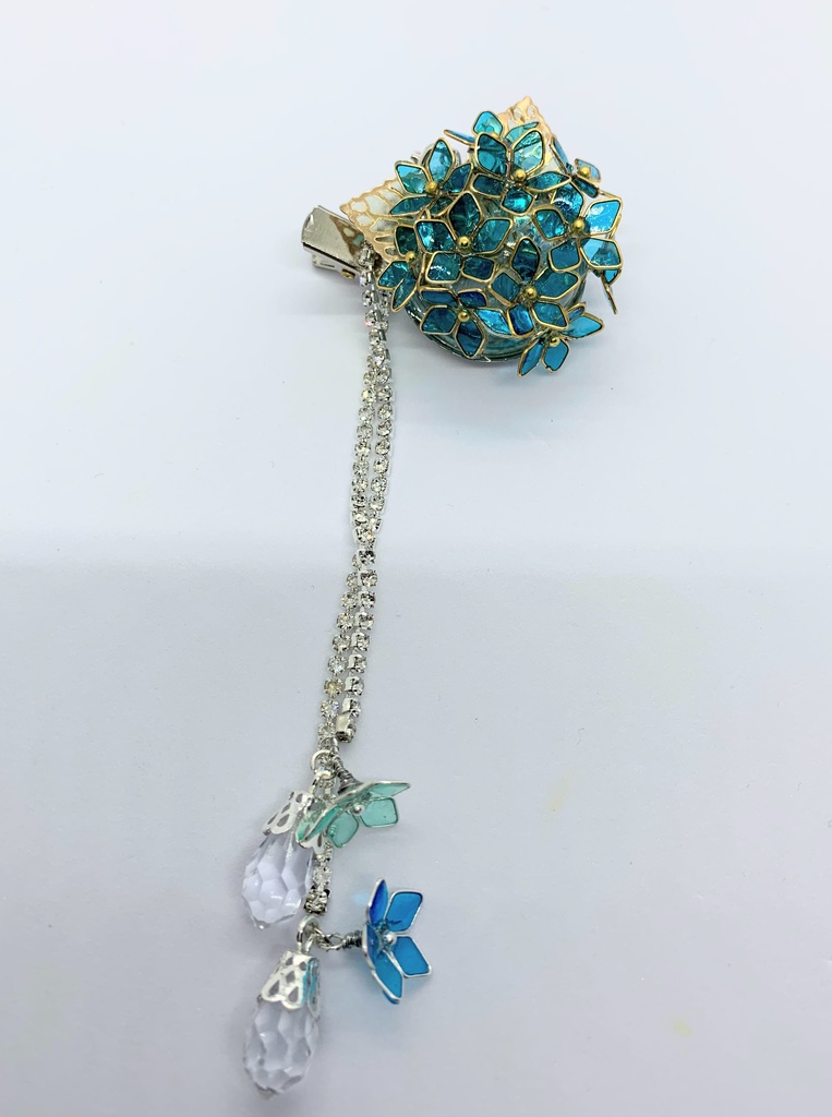 アジサイ　ブローチ（大）チャーム付き