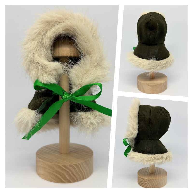 【ミニフレ用】フード付きモフモフケープ