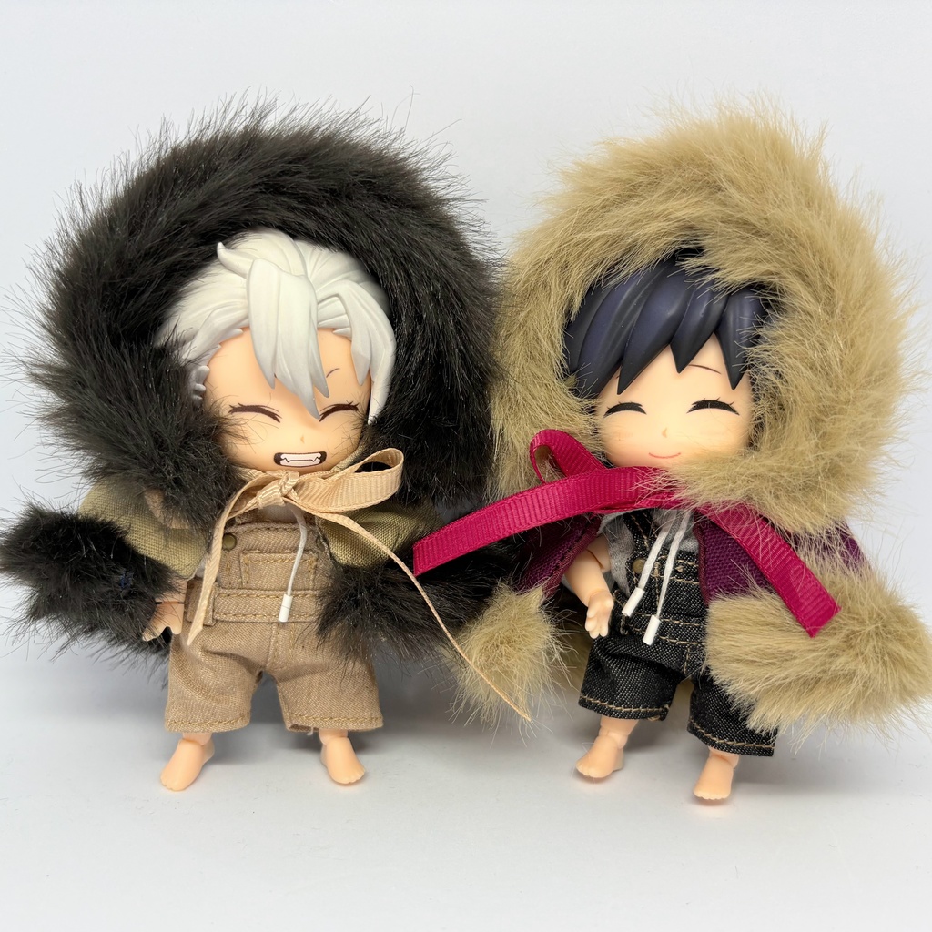 【ミニフレ用】フード付きモフモフケープ