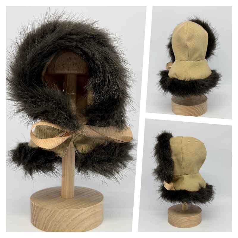 【ミニフレ用】フード付きモフモフケープ