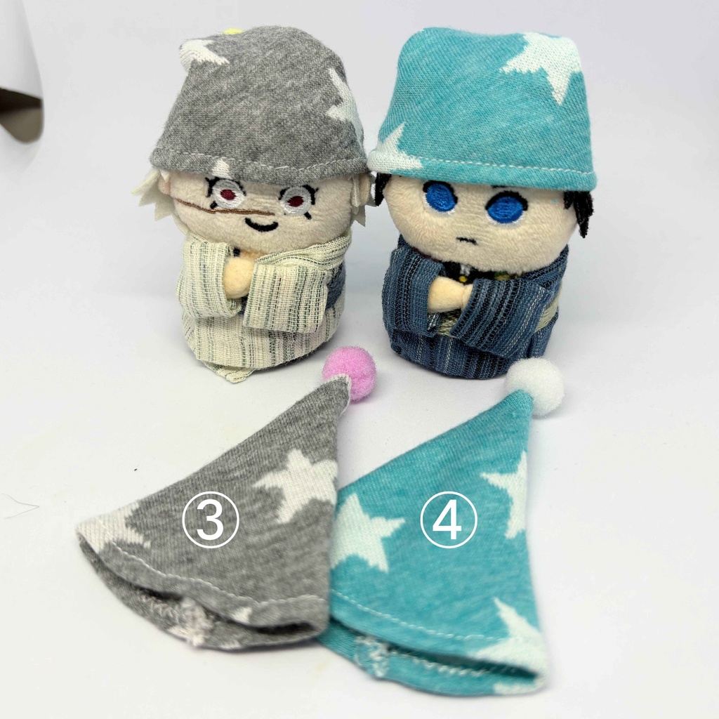 【ミニフレ用】ポンポン付きとんがりナイトキャップ