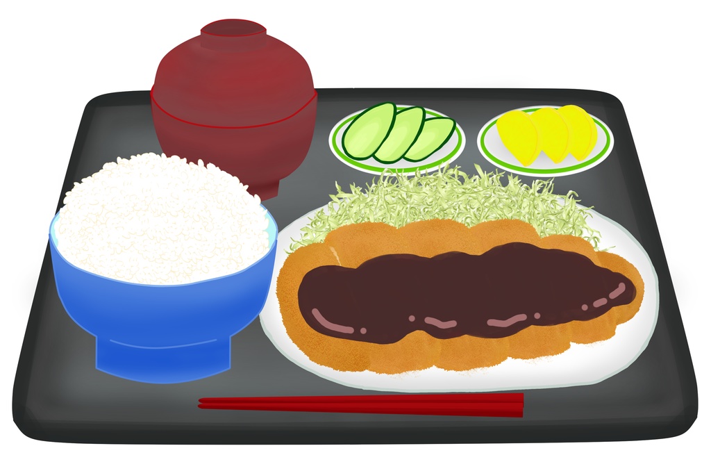 【汎用型Live2D】うごく味噌カツ定食【VTS対応】