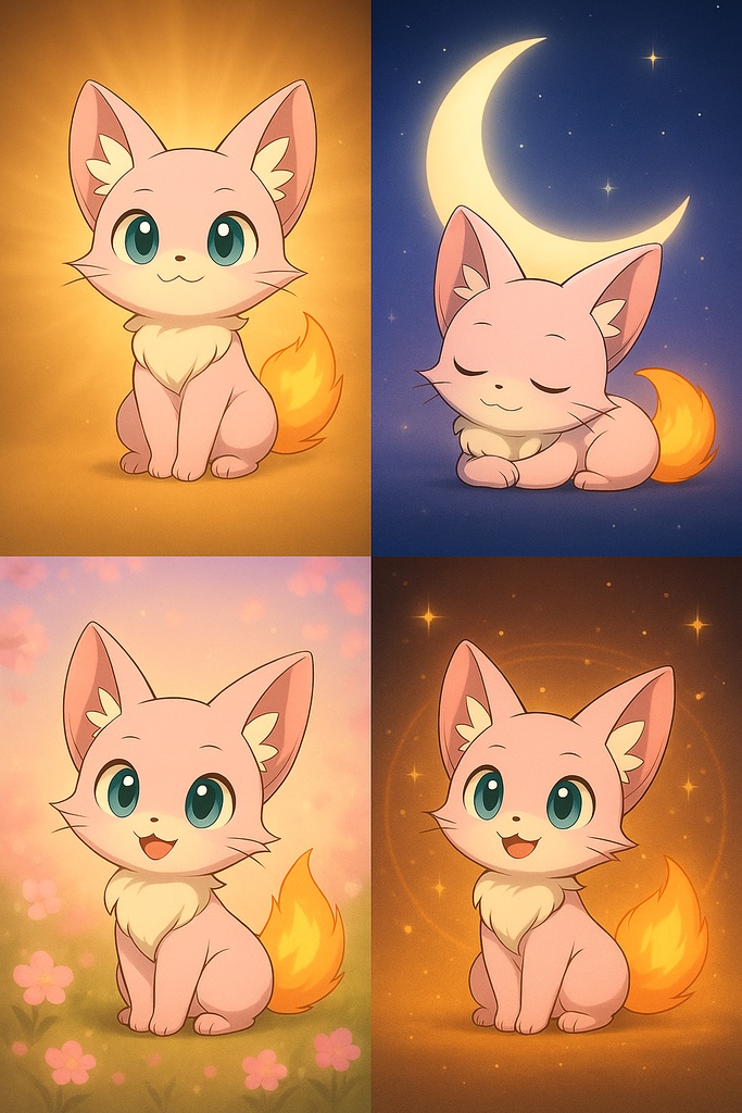 AI猫ルミアの癒し壁紙セット Vol.1🌙✨