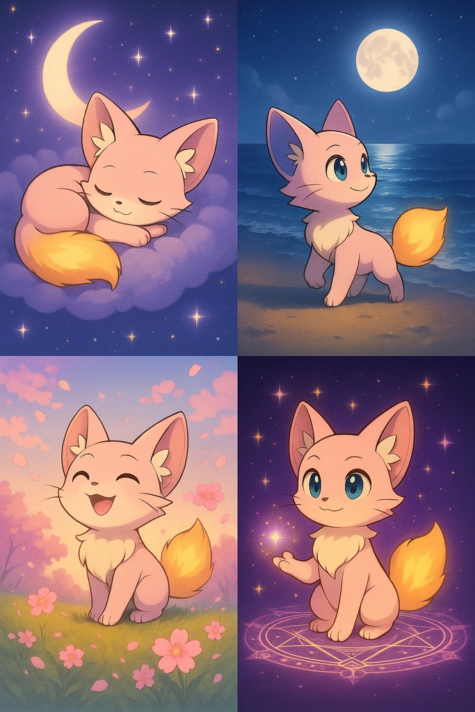 🌸 AI猫ルミア癒し壁紙セット Vol.2 ― 夢の中の光編✨