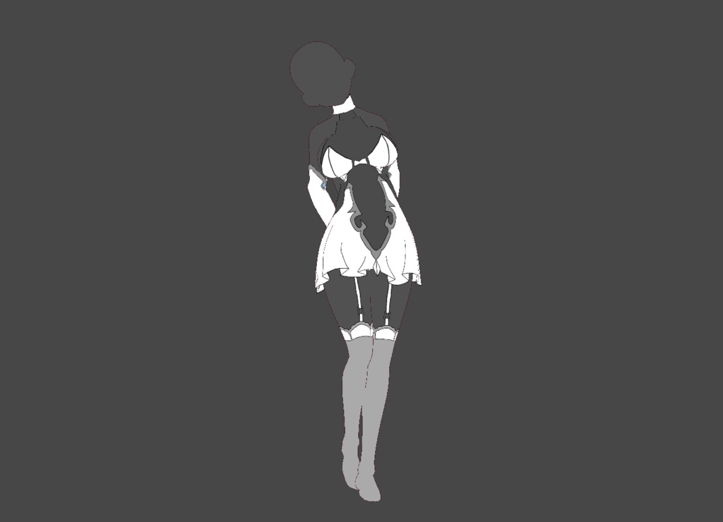 [VROID] White Futuristic/Anime Dress