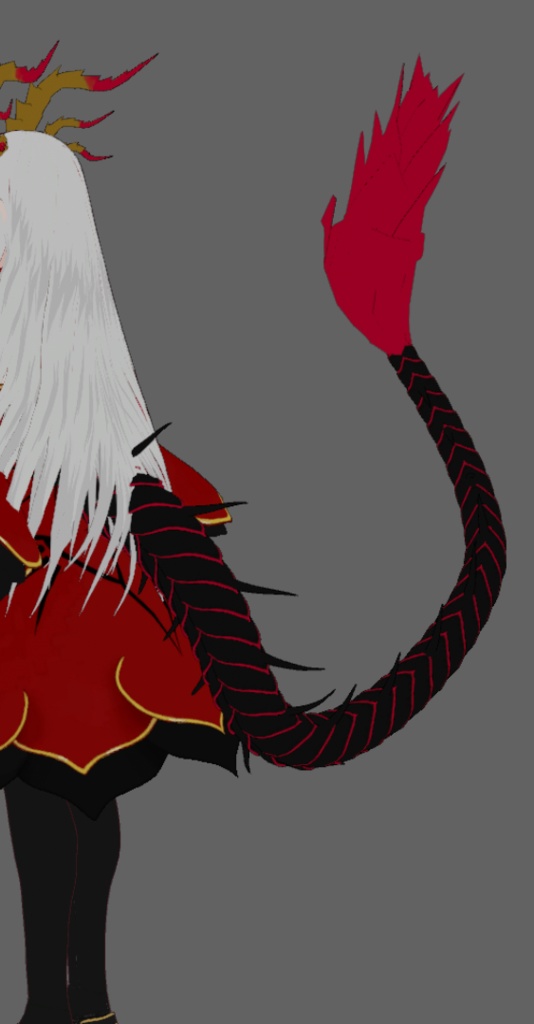 Rose / Flower Dragon Tail 3D Model