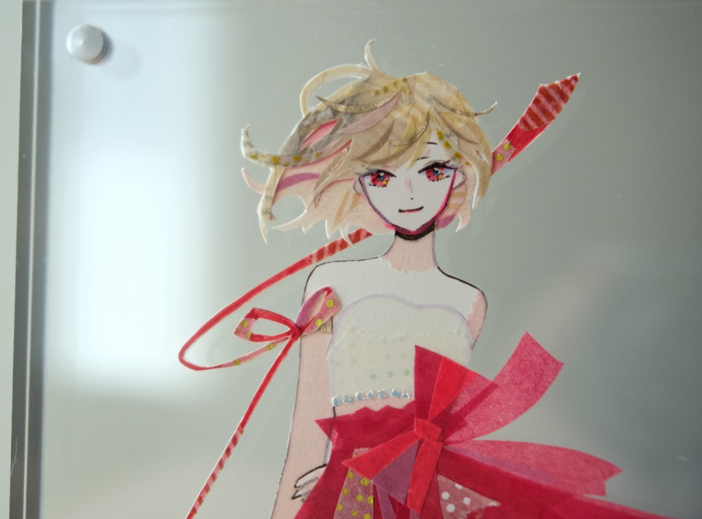 アクスタ風原画「Flower Girls」赤