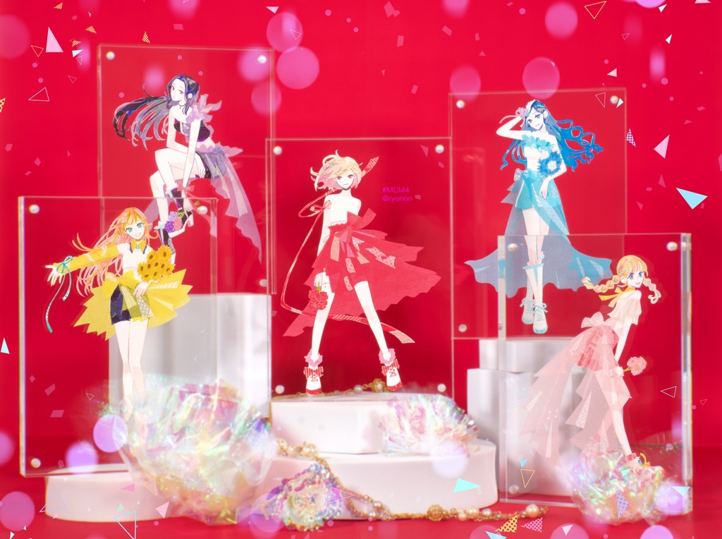 アクスタ風原画「Flower Girls」赤