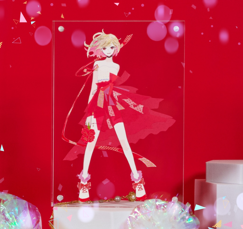 アクスタ風原画「Flower Girls」赤