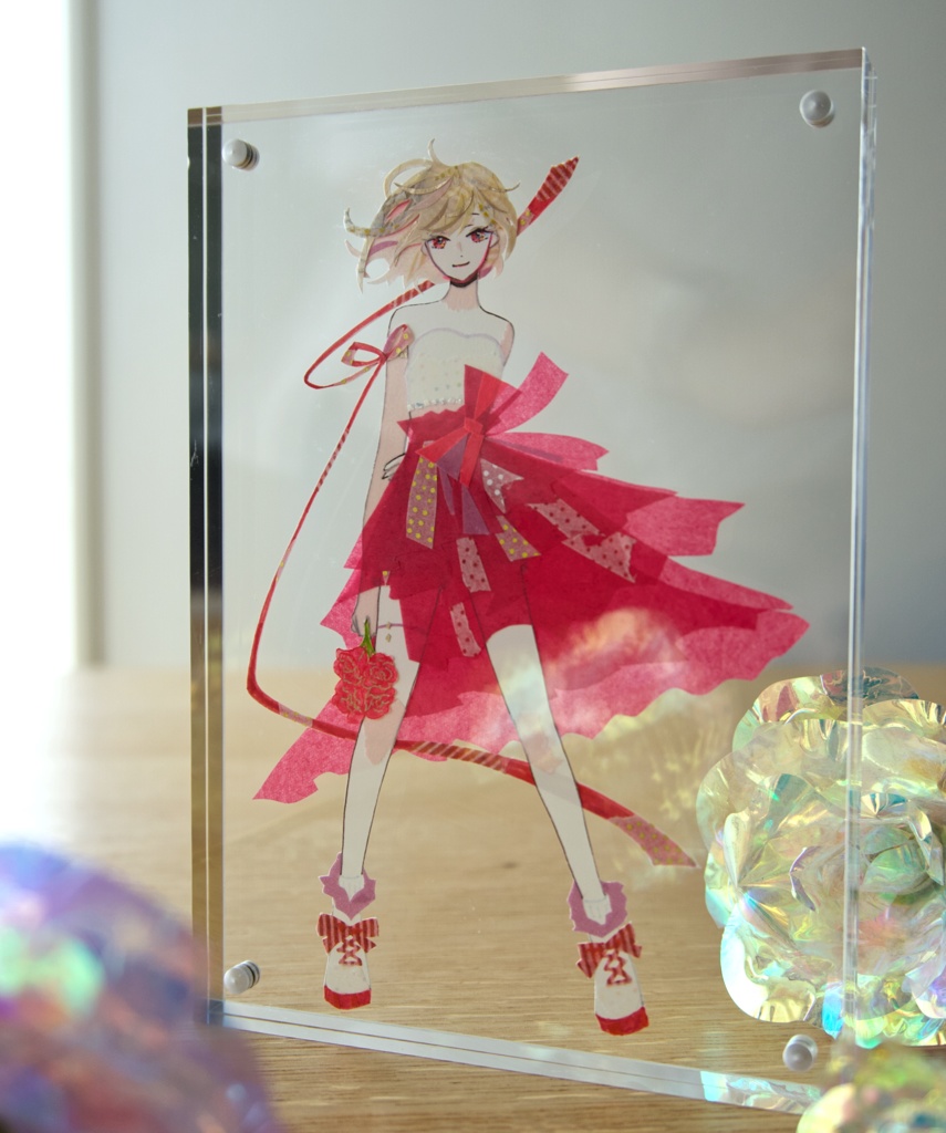 アクスタ風原画「Flower Girls」赤