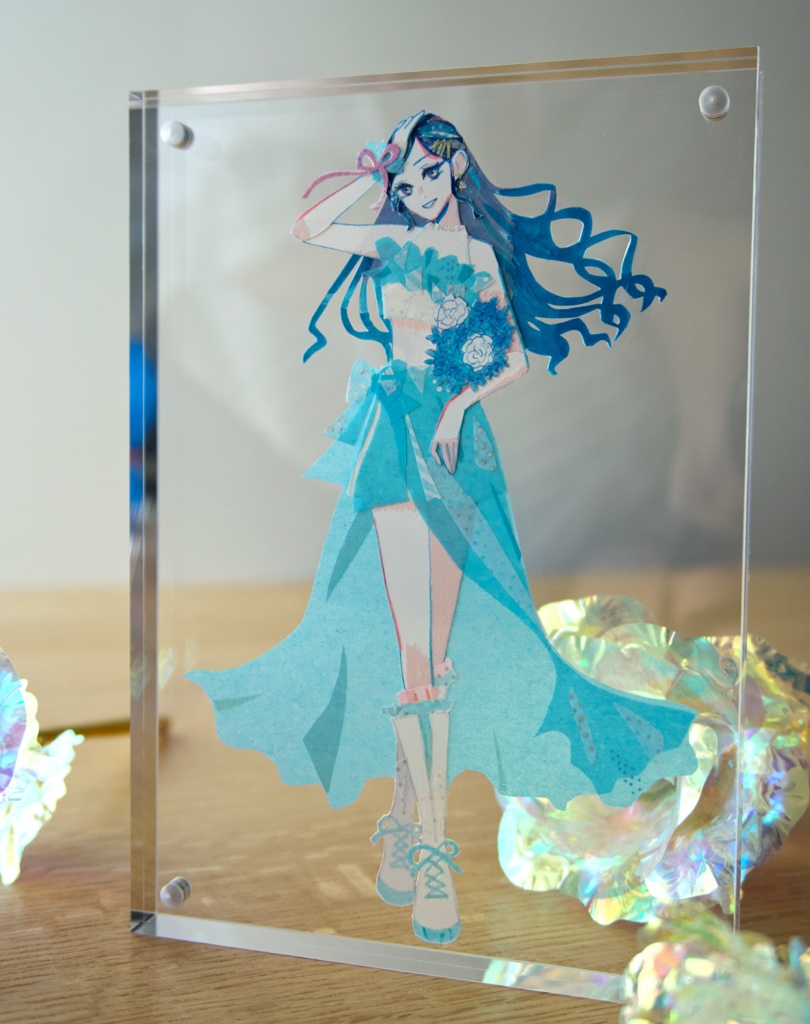 アクスタ風原画「Flower Girls」青