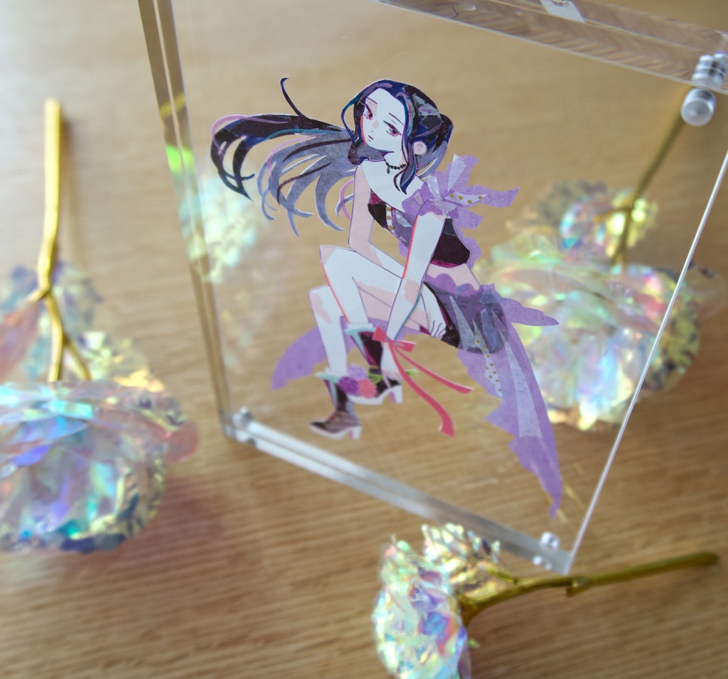 アクスタ風原画「Flower Girls」紫