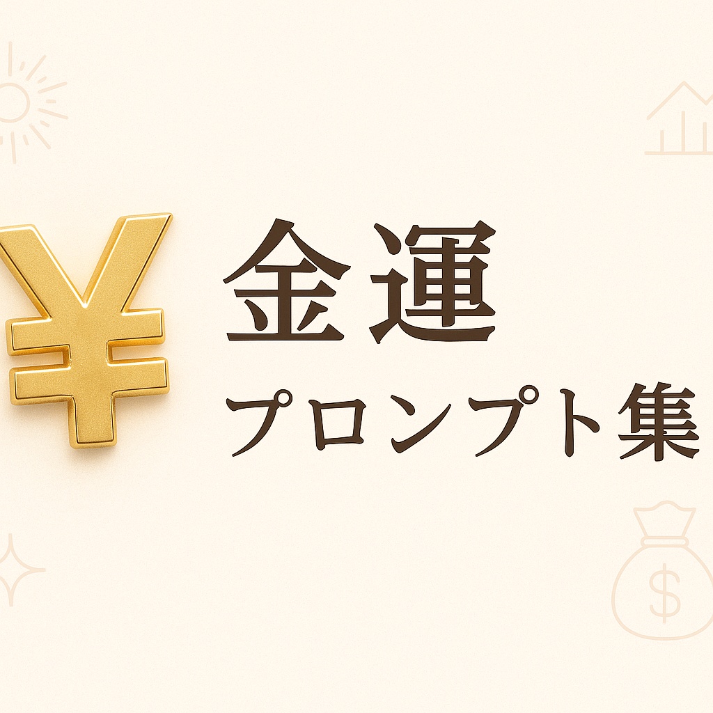 AI金運テンプレート集｜運気・臨時収入・無駄遣い対策まで対応！