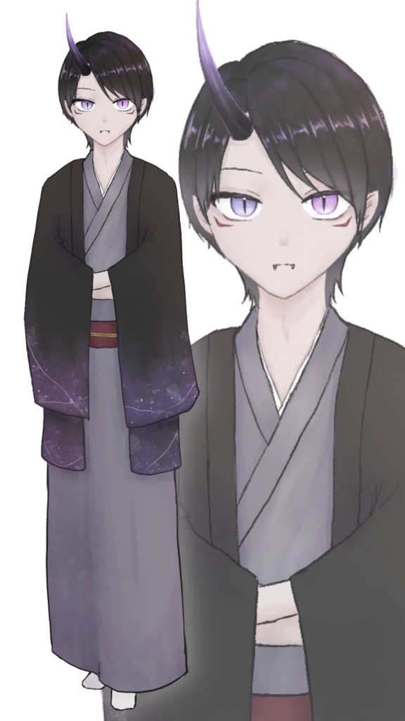 無料立ち絵素材 / 半妖の少年