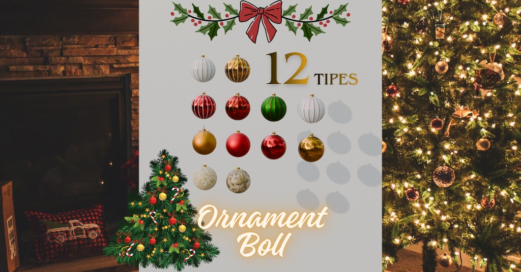 クリスマスツリーオーナメント(全12種)🎄/Ornament Ball(12types)