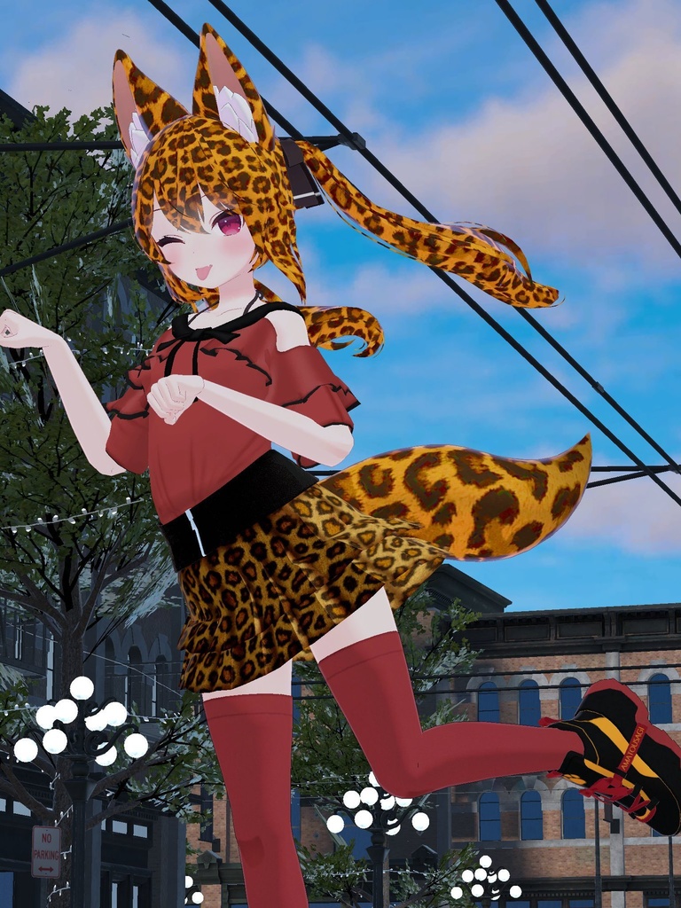 【Spine ShapeKey有り】アニマル柄スカート