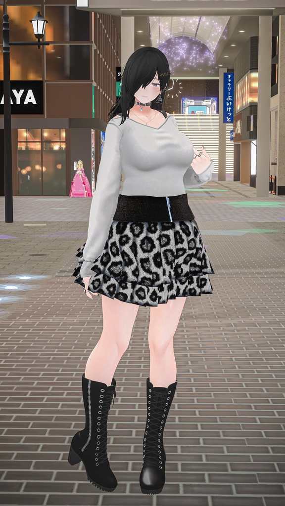 【Spine ShapeKey有り】アニマル柄スカート