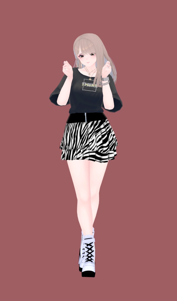 【Spine ShapeKey有り】アニマル柄スカート