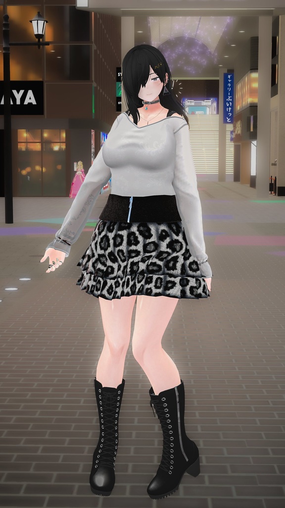 【Spine ShapeKey有り】アニマル柄スカート