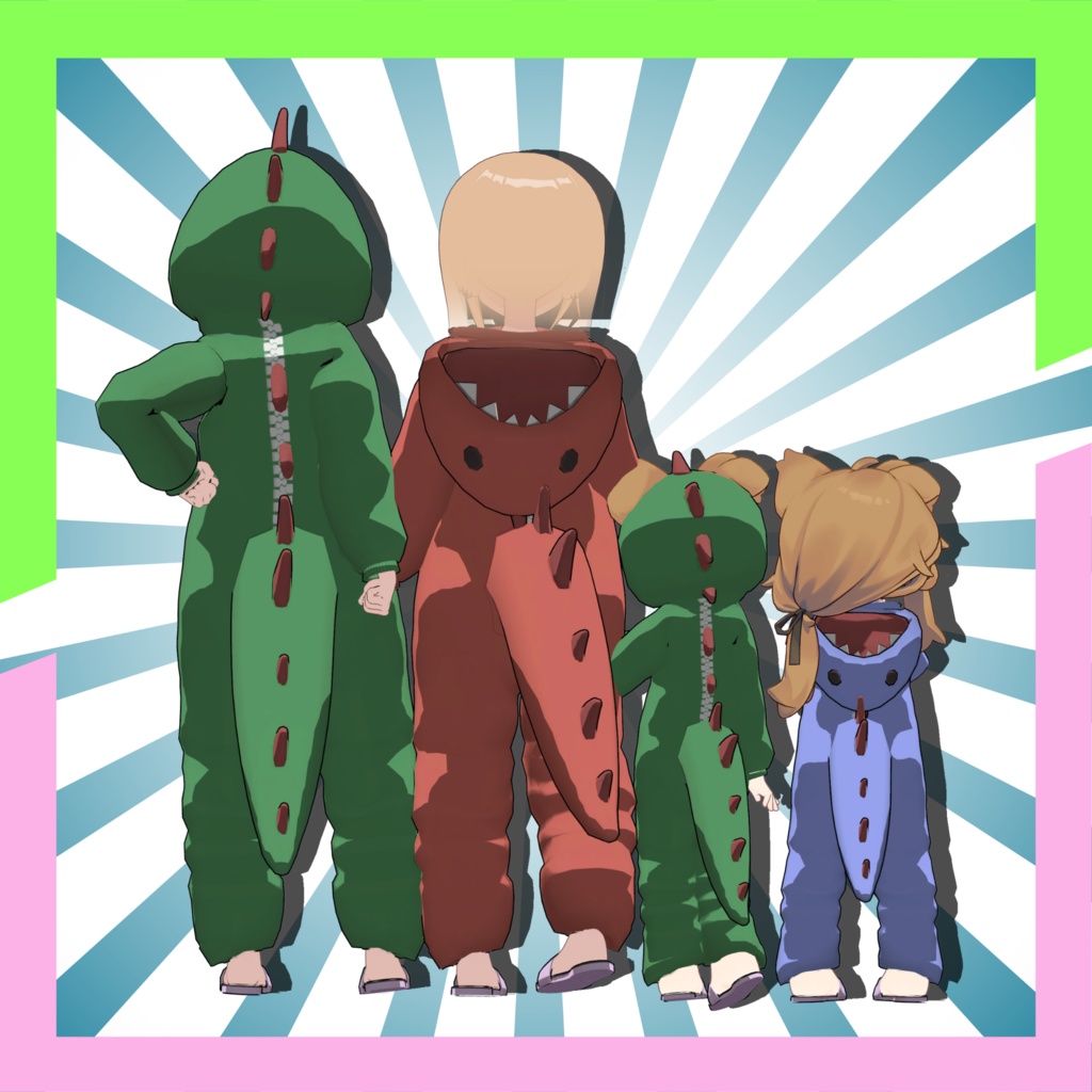 【凪夜 瑠璃 /まめひなた】ザウルスパジャマ