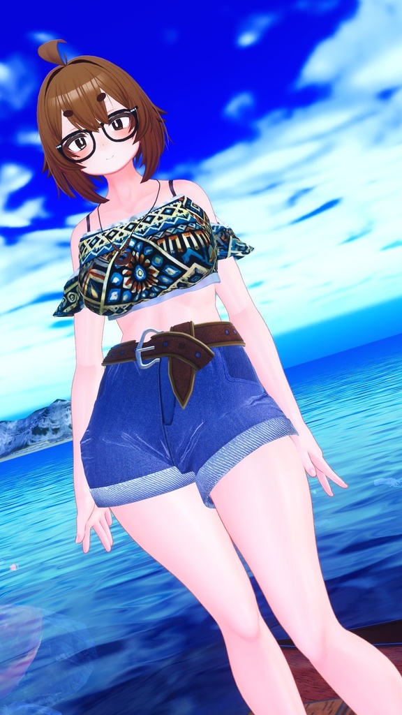 【複数アバター対応】エスニックオフショルダー